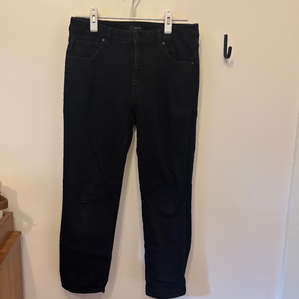 Quince Black Straight Leg Crop